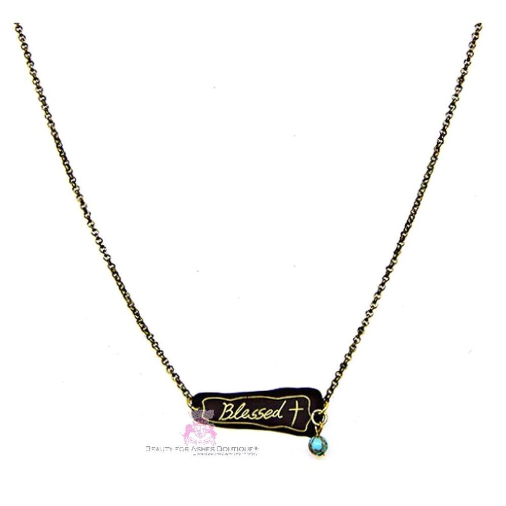 Bohemian Blessed Rustic Necklace w/Turquoise Charm - New w/Tags